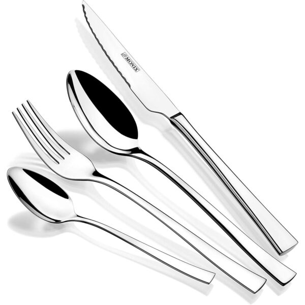 Monix Modena Cuberteria 24 piezas - acero inoxidable con cuchillo chuletero